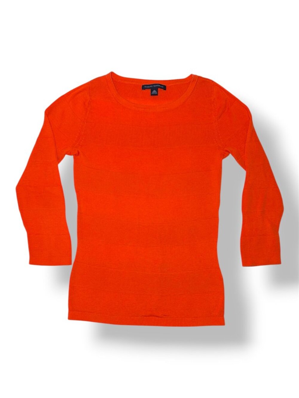 Banana Republic Orange Knit Top Three Quarter Sleeve 100% cotton